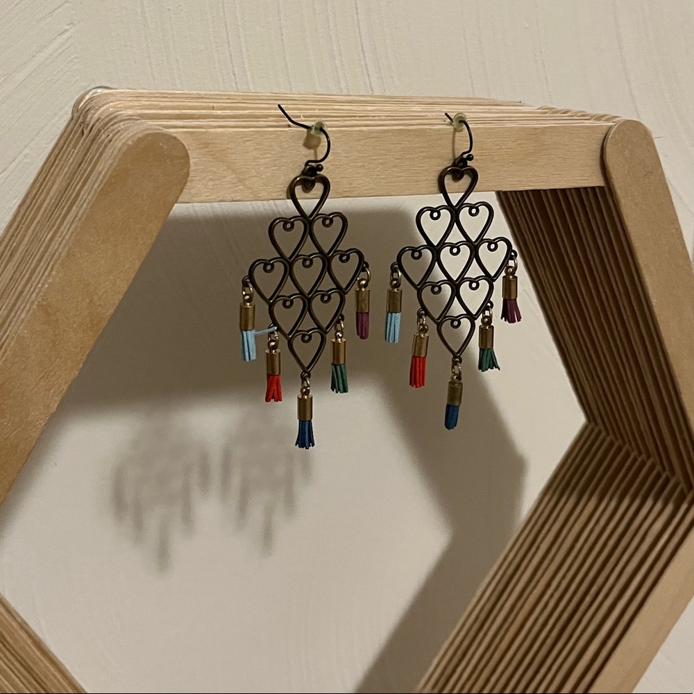 Plunder Farlan Bohemian Dangling Multicolor Tassle Earrings